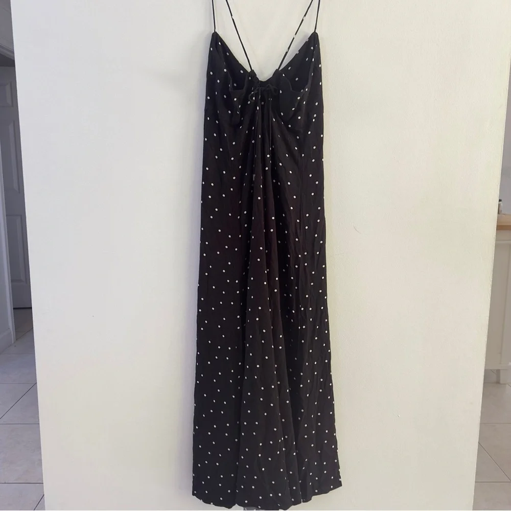 Free People  Polka Dot Wide Leg Jumpsuit Sz L - Picture 6 of 8